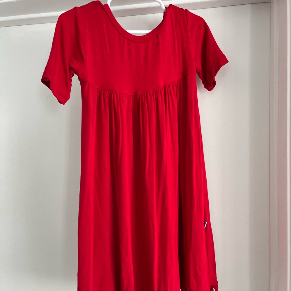 Kickee Pants Vibrant Red Casual Kids Dress